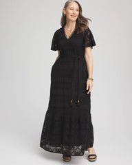 Chico's US - Petite Crochet-Lace Maxi Dress