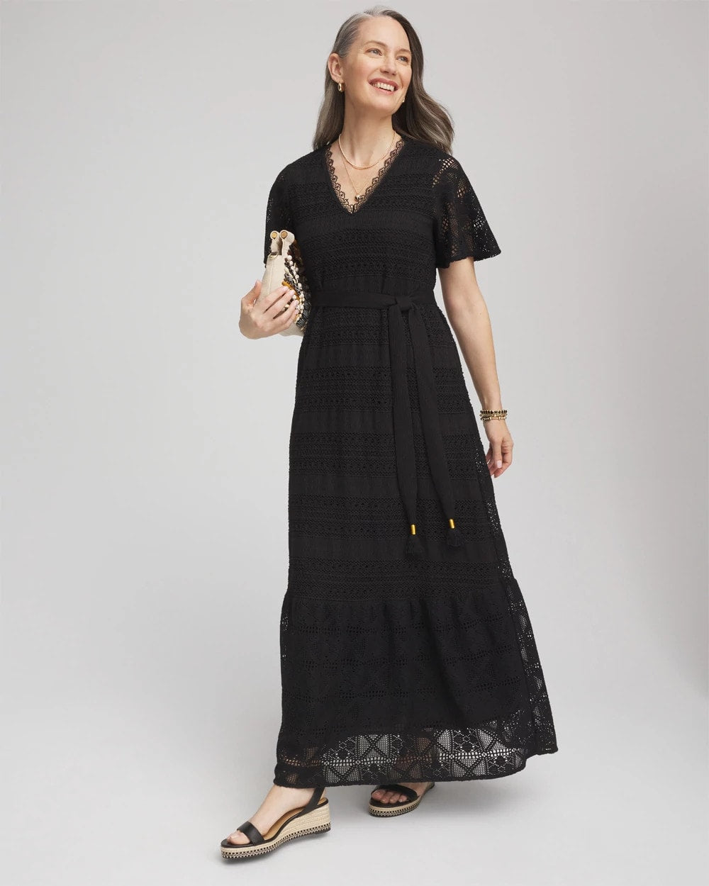 Chico's US - Petite Crochet-Lace Maxi Dress