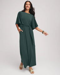 Chico's For Sale - Belted Flutter-Sleeve Maxi Dress