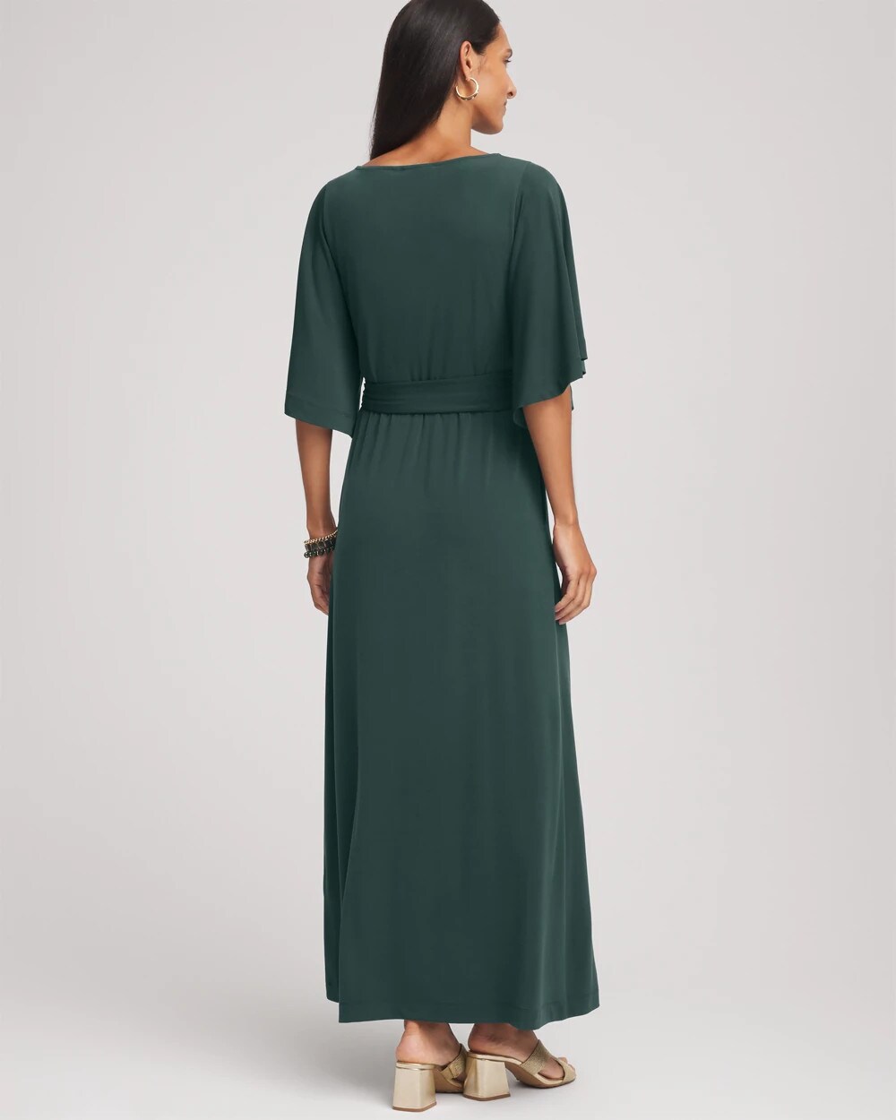 Chico's For Sale - Belted Flutter-Sleeve Maxi Dress