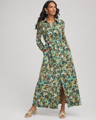 Chico's Outlet - Printed Long-Sleeved Shirtdress