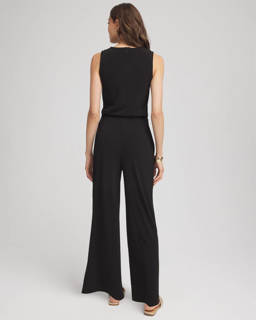 Chico's Online - Travelers™ Jersey Knit Chain-Trim Jumpsuit
