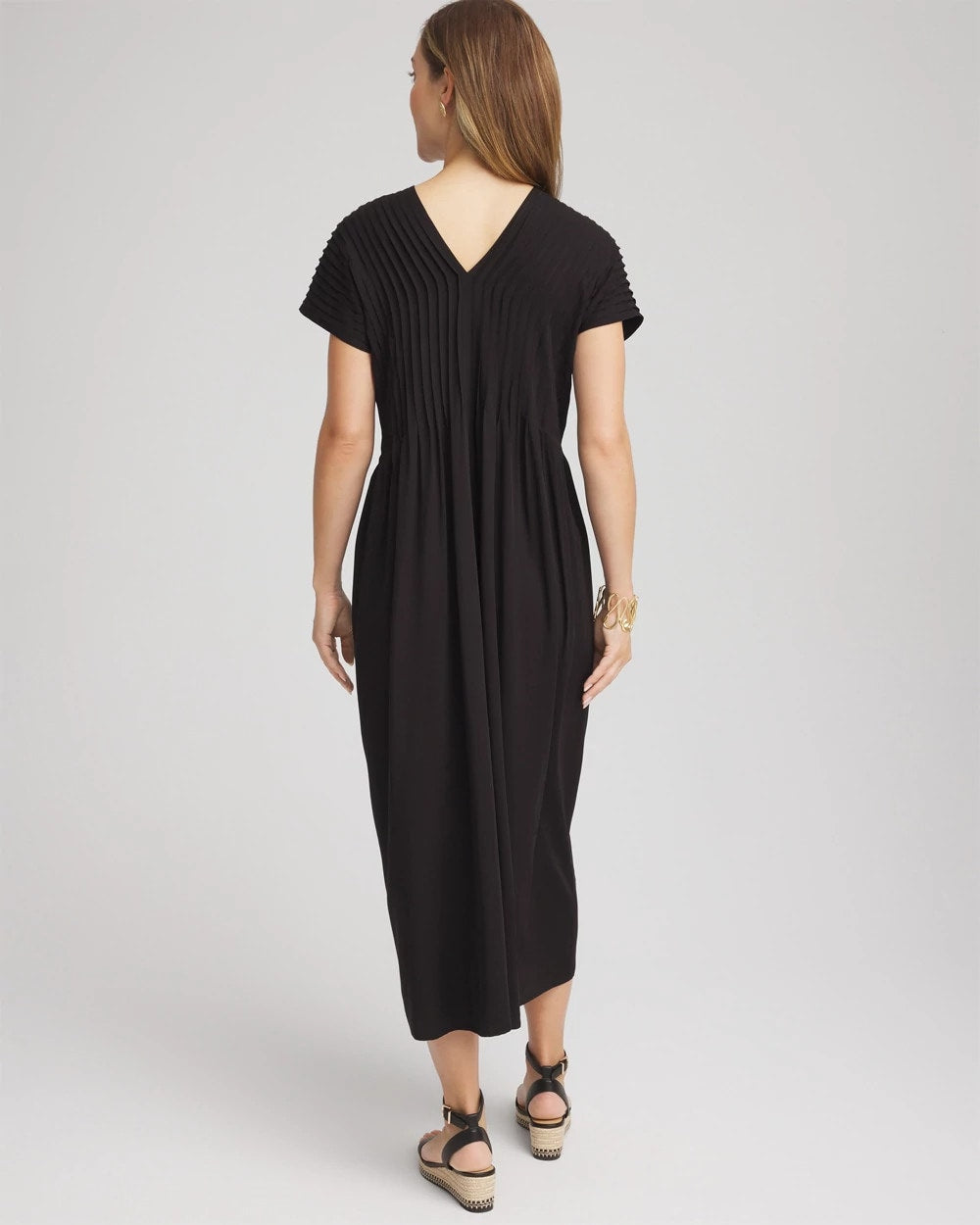 Chico's US - Silk-Twill Popover Midi Dress