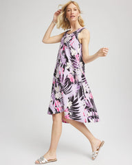 Chico's Discount - Zenergy® Floral Palms Lightweight Midi Dress