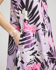 Chico's Discount - Zenergy® Floral Palms Lightweight Midi Dress