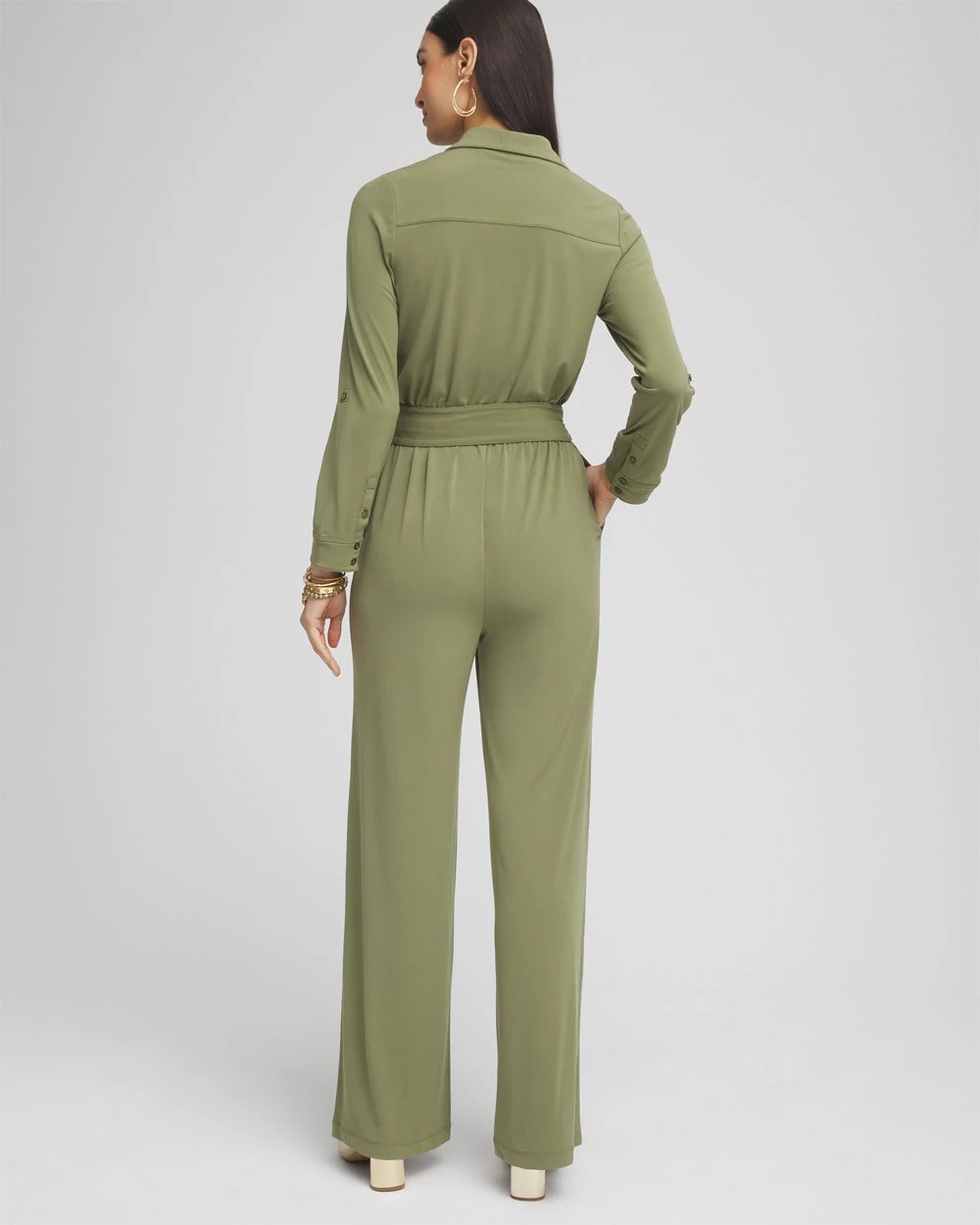 Chico's For Sale - Belted Jersey Maxi Jumpsuit