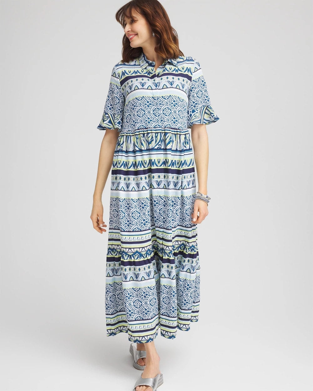 Chico's Online - Flutter-Sleeved Maxi Dress