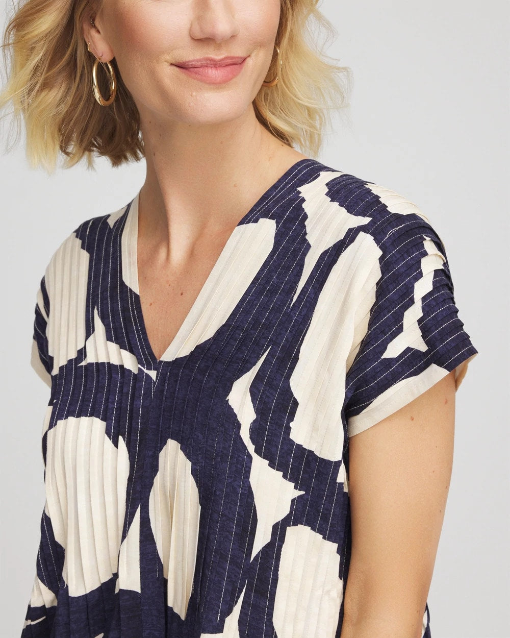 Chico's / Printed Silk-Twill Popover Midi Dress