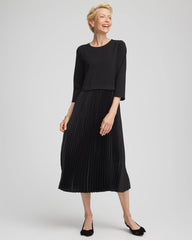 Chico's Discount - Satin-Knit Pleated Maxi Dress