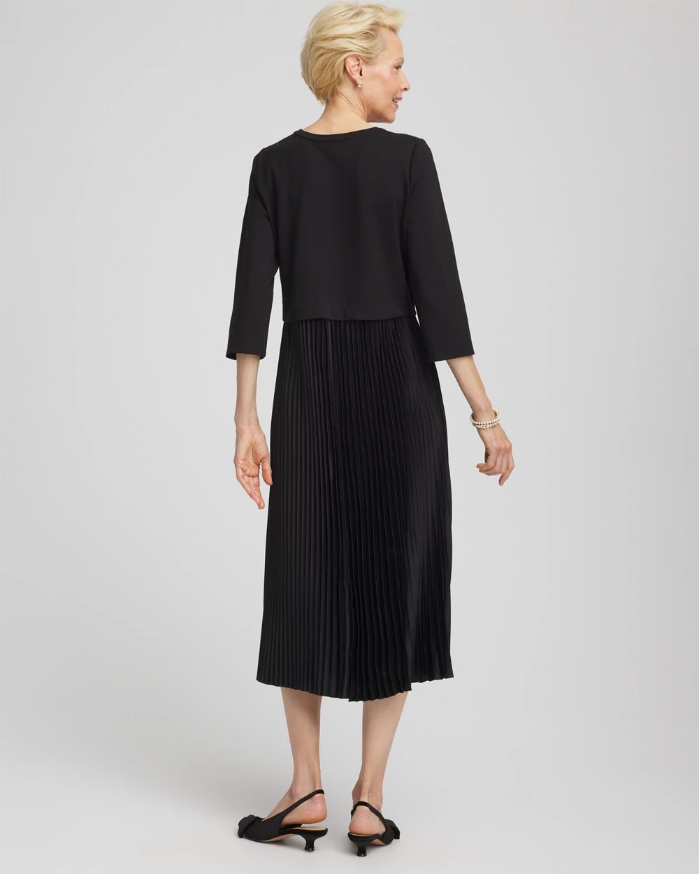 Chico's Discount - Satin-Knit Pleated Maxi Dress