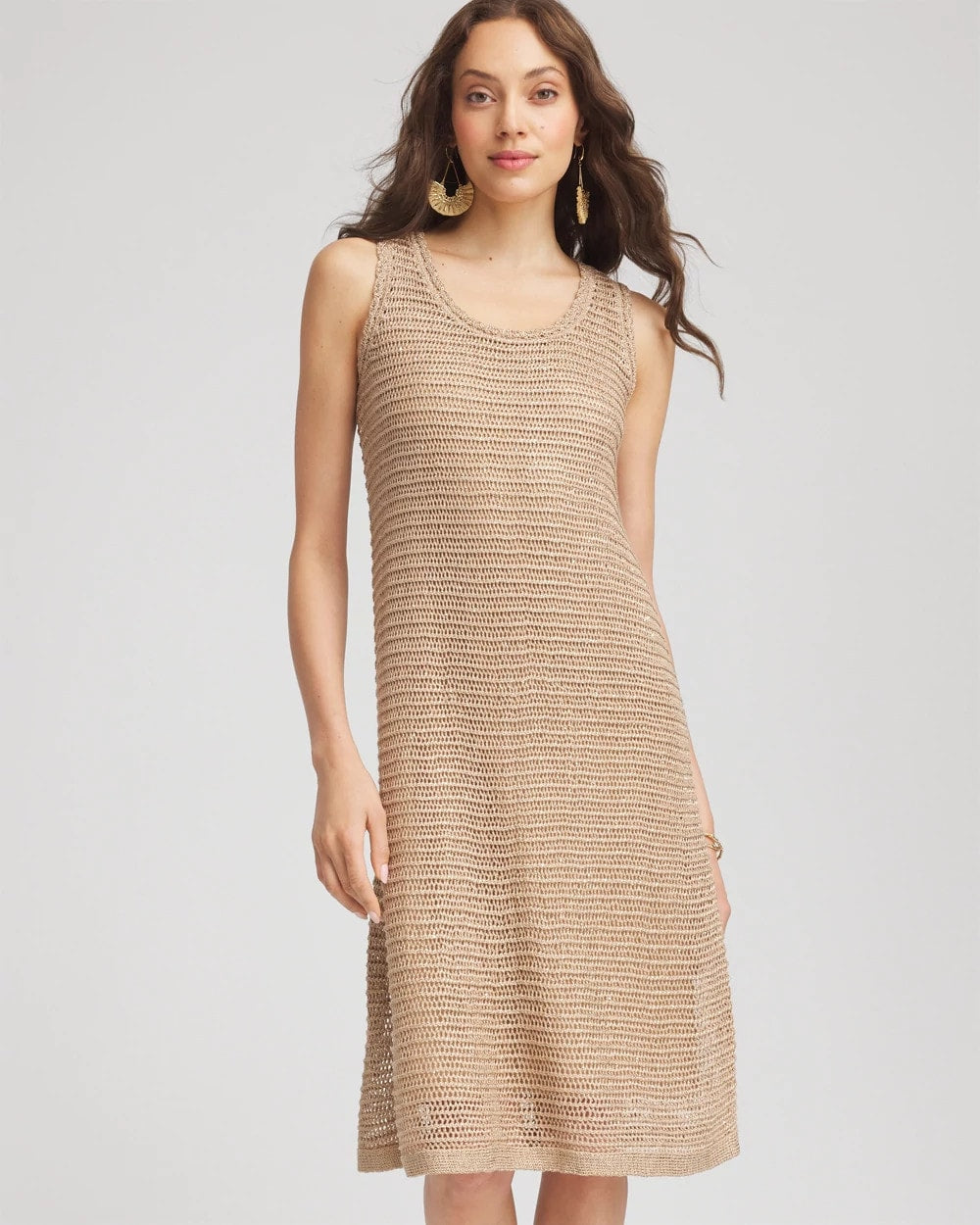 Chico's On Sale - Crochet-Knit Sequins Tank Dress