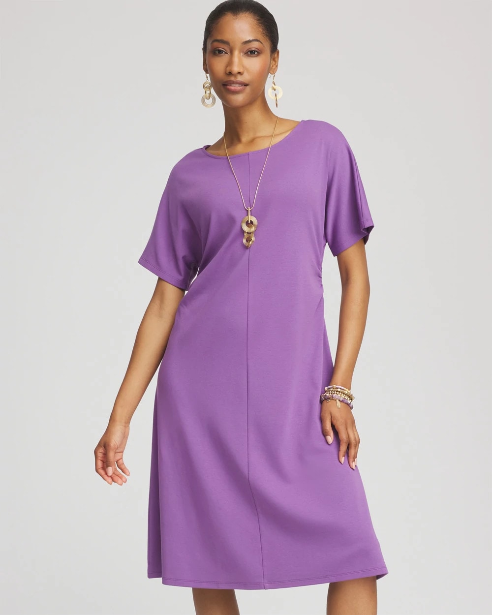 Chico's Outlet - Fit and Flare Cinched Waist Dress