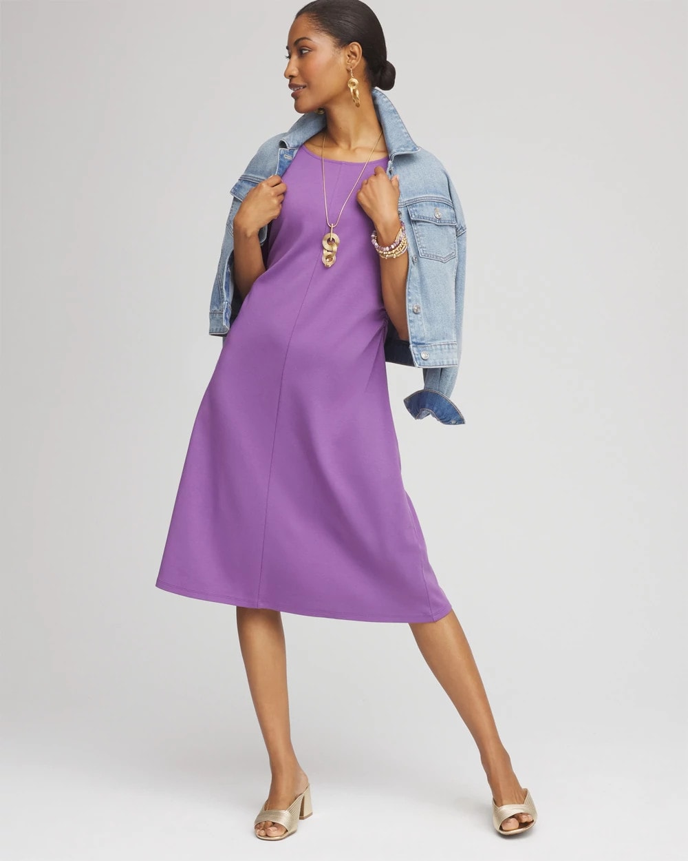 Chico's Outlet - Fit and Flare Cinched Waist Dress