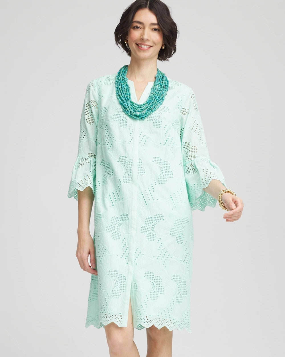 Chico's US - Eyelet Cotton Voile Dress