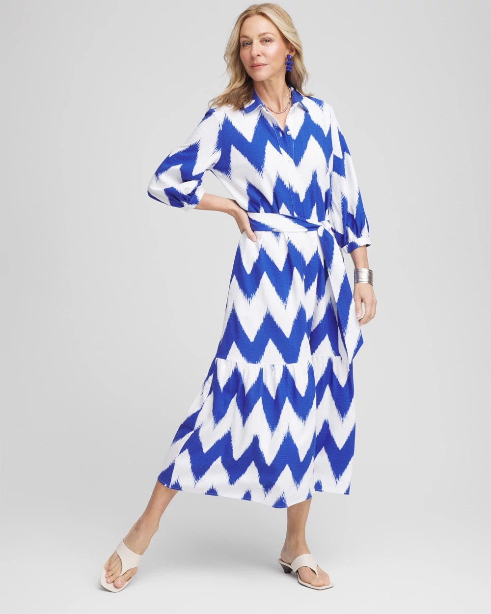Chico's Discount - Chevron Striped Shirtdress