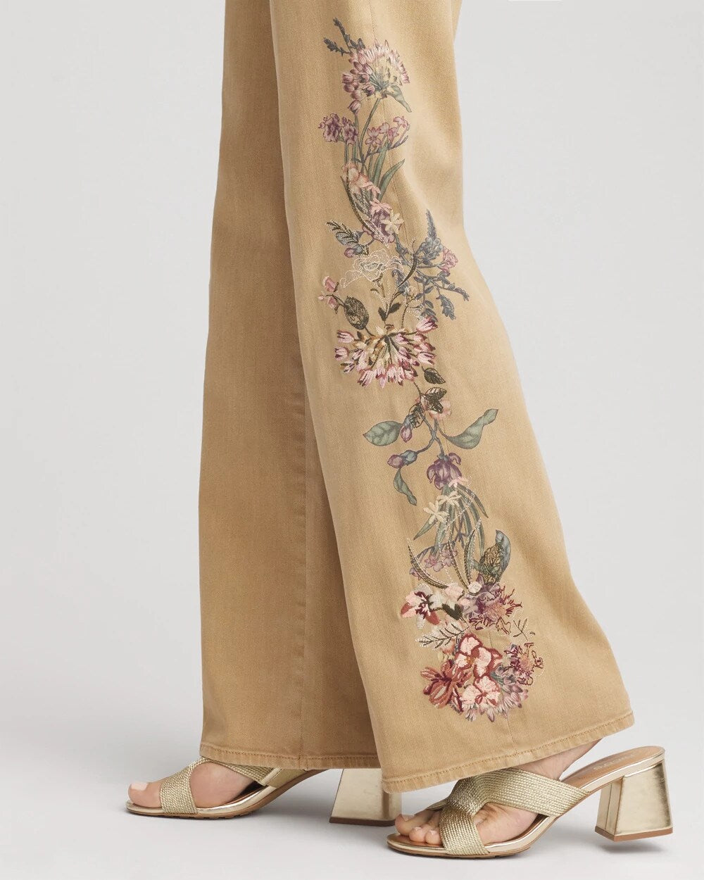 Chico's For Sale - Embroidered High-Rise Wide-Leg Jeans