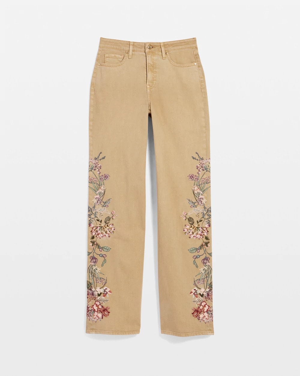 Chico's For Sale - Embroidered High-Rise Wide-Leg Jeans