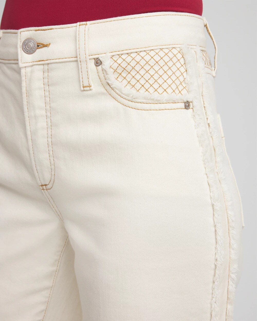 Chico's Online - Sea Salt High-Rise Frayed Jeans