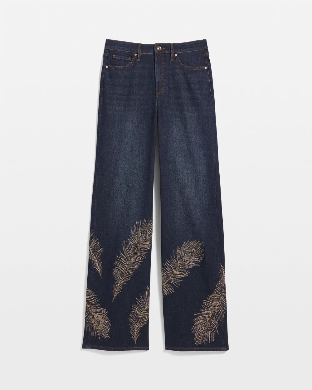Chico's For Sale - Embellished High-Rise Wide-Leg Jeans