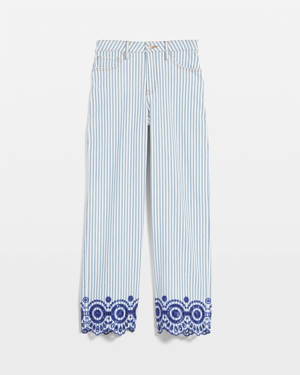 Chico's Outlet - Eyelet High-Rise Wide Cropped Jeans