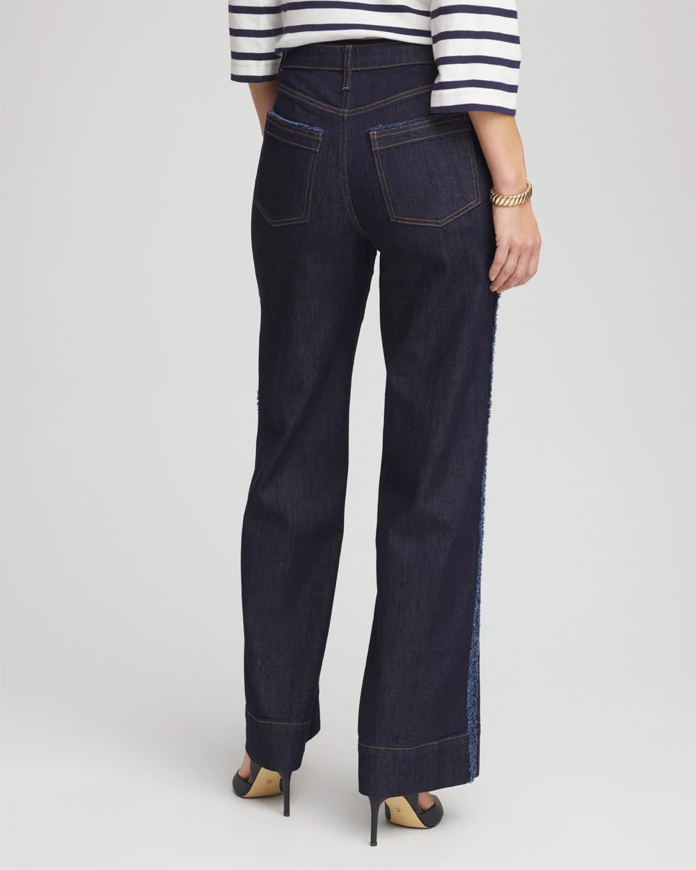Chico's / Petite Frayed High-Rise Wide-Leg Jeans
