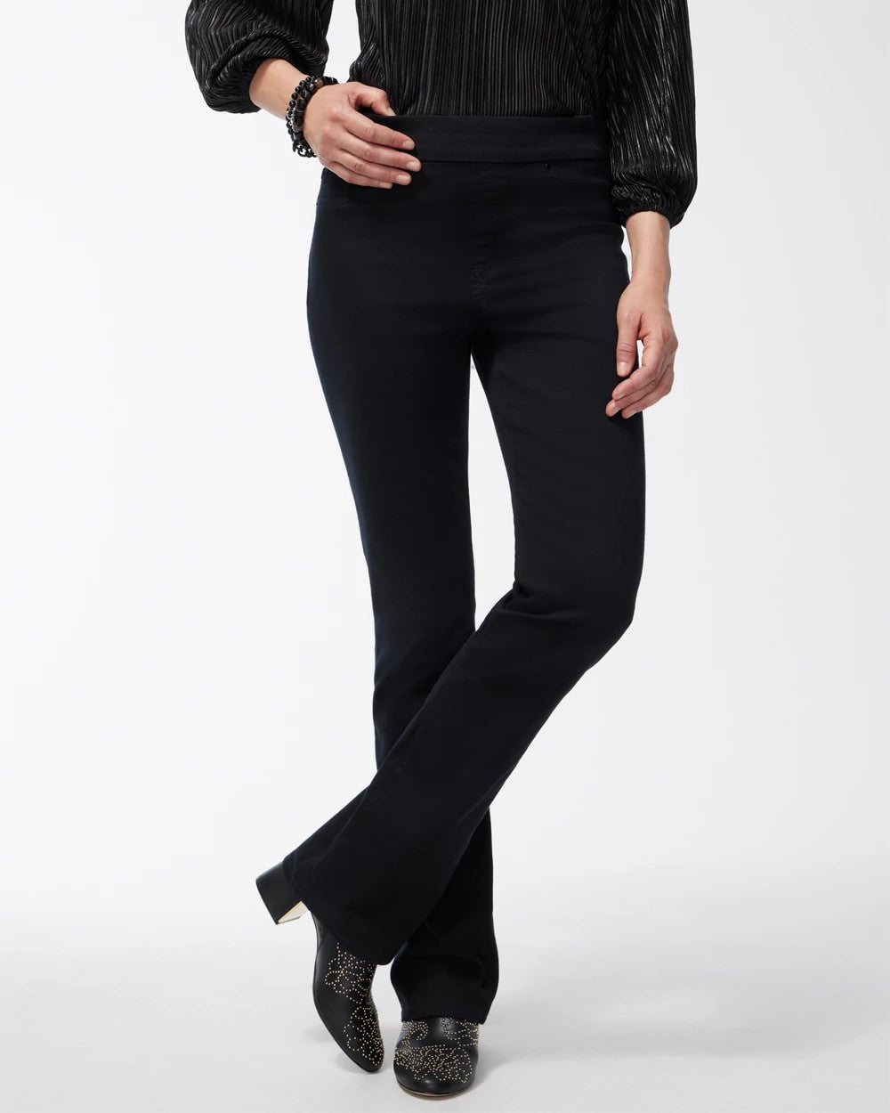 Chico's On Sale - Black Pull-on Bootcut Jeggings
