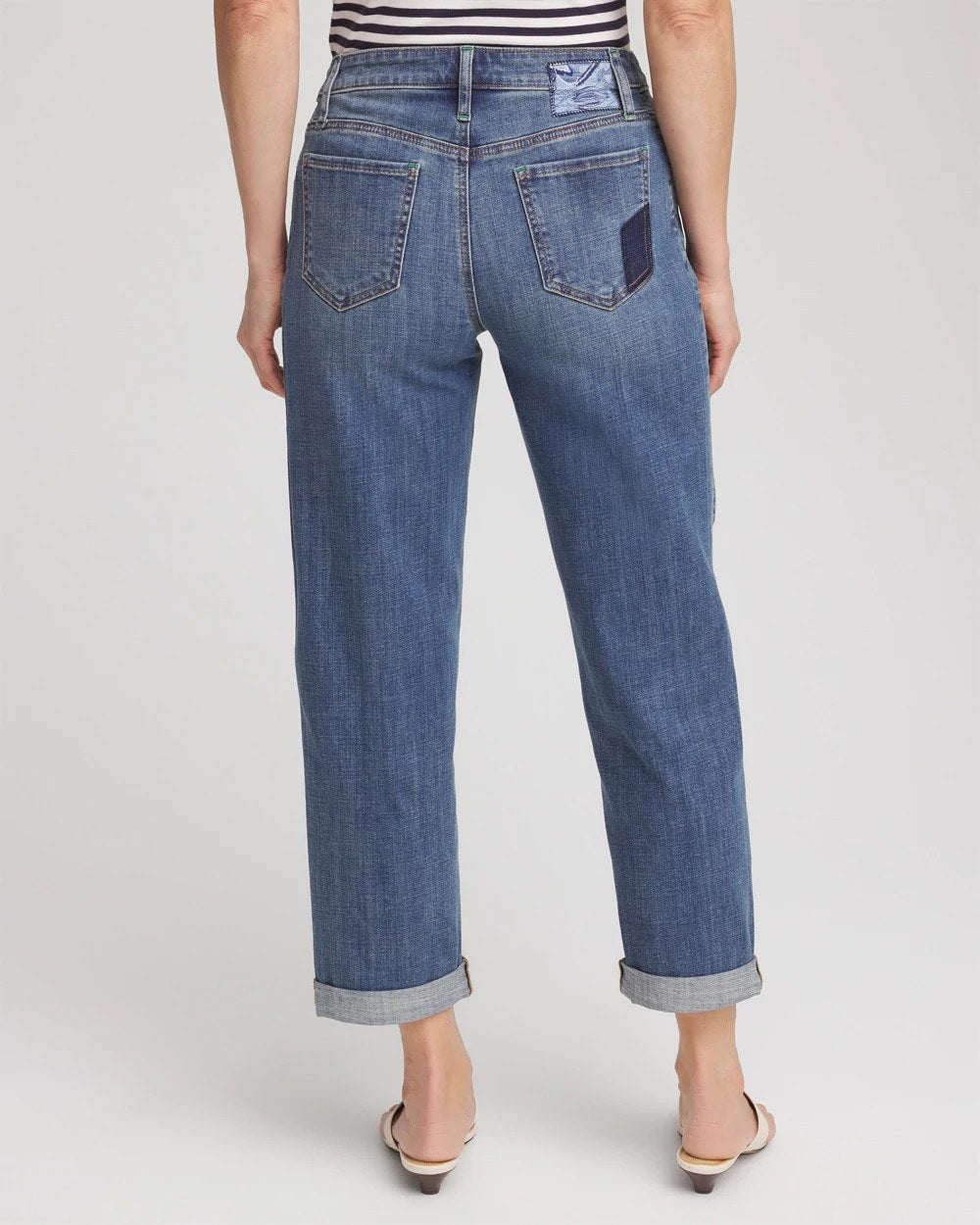 Chico's For Sale - Boyfriend Patchwork Cropped Jeans