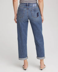 Chico's For Sale - Boyfriend Patchwork Cropped Jeans