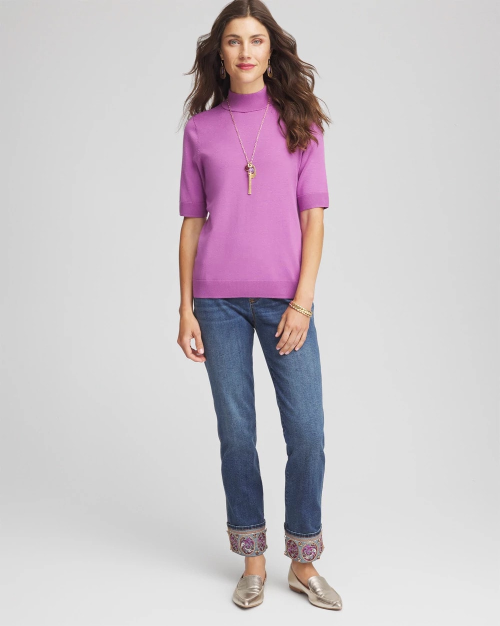 Chico's Outlet - Embellished Pull-On Slim Ankle Jeggings
