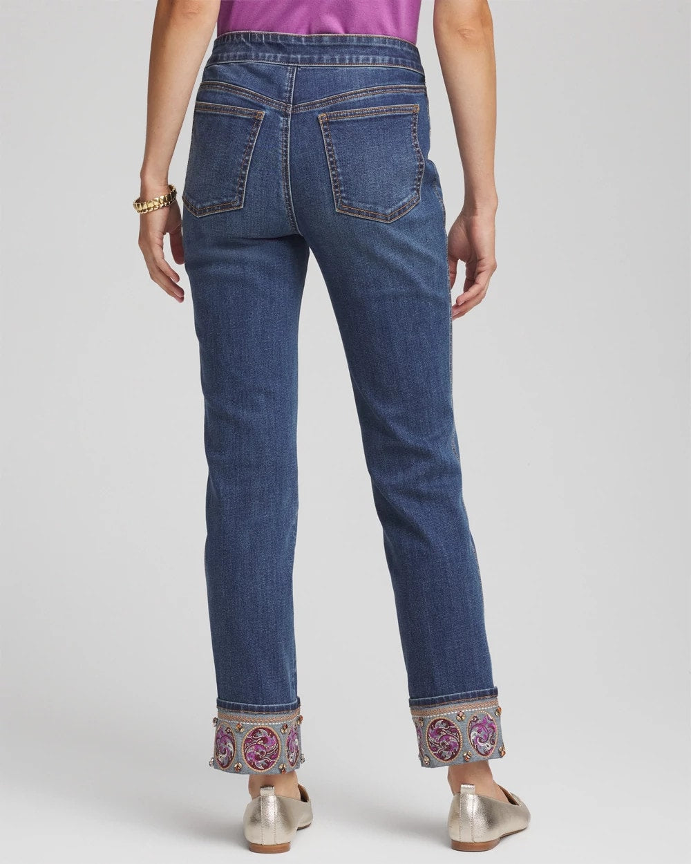 Chico's Outlet - Embellished Pull-On Slim Ankle Jeggings