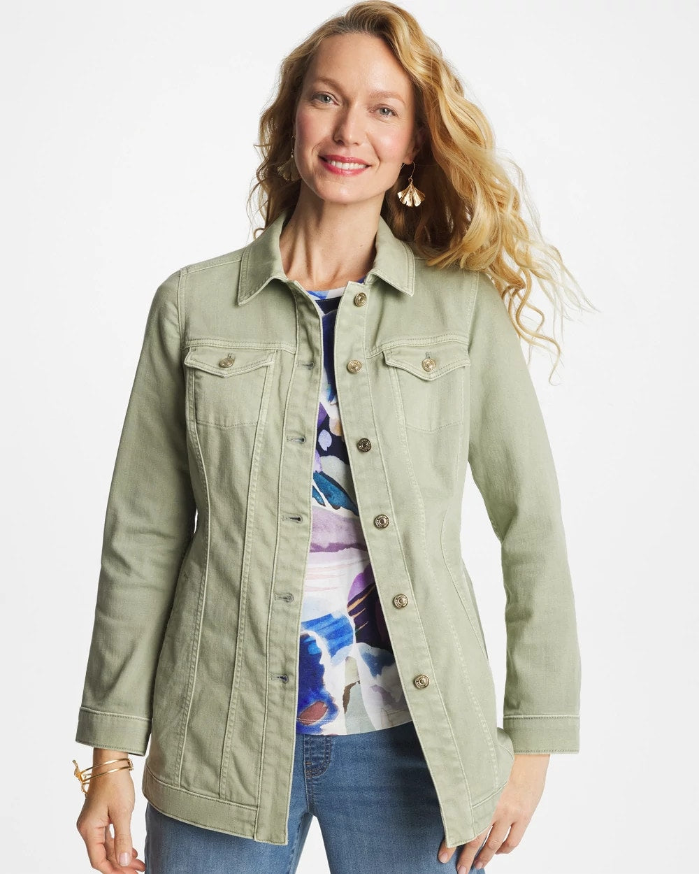 Chico's Outlet - Elongated Belted Denim Jacket