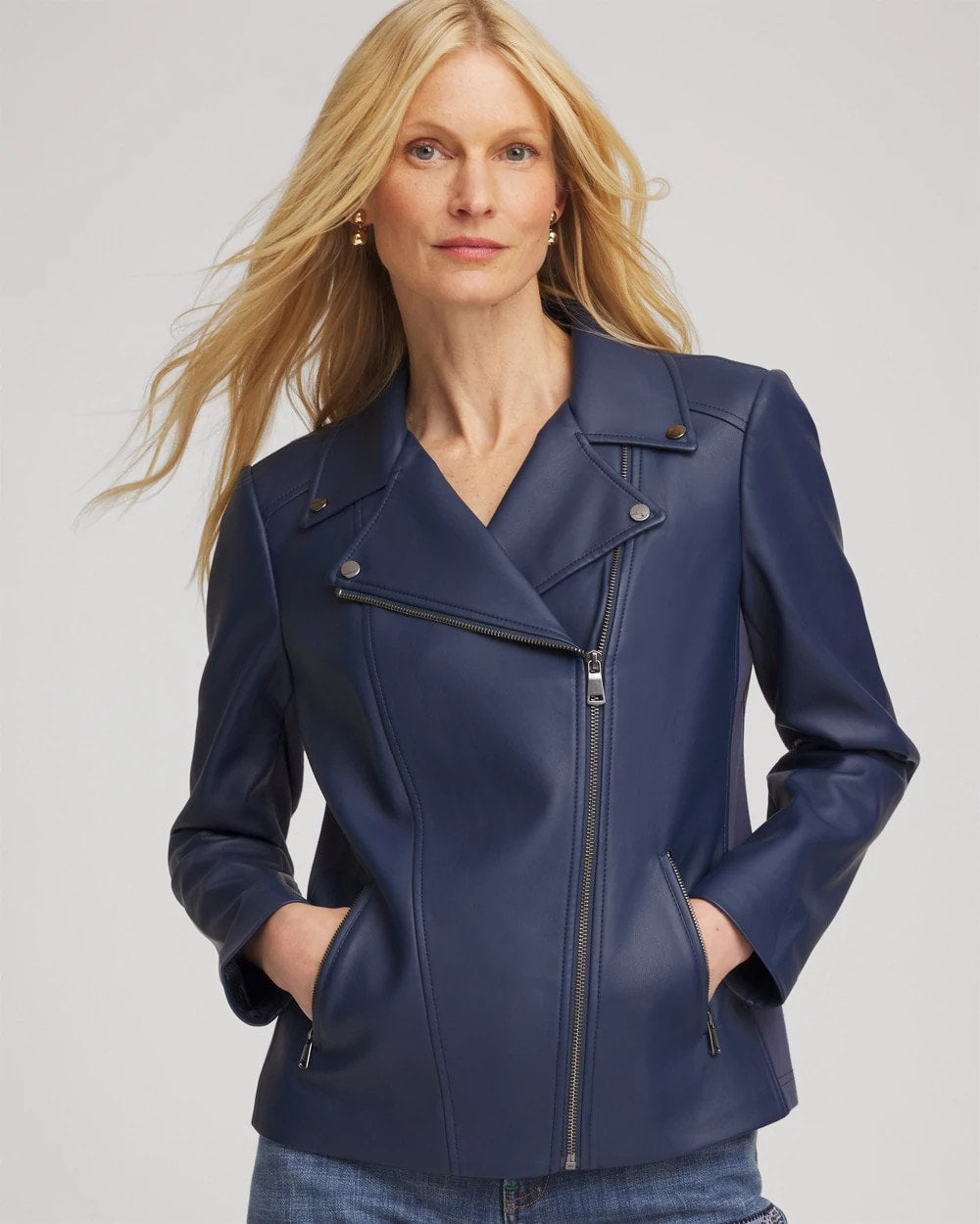 Chico's / Faux Leather Moto Jacket