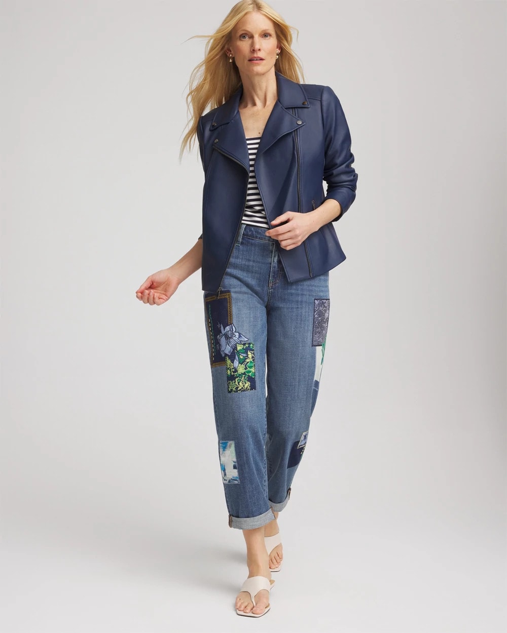 Chico's / Faux Leather Moto Jacket
