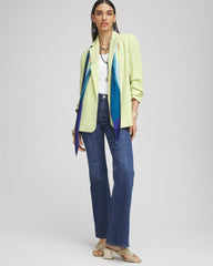 Chico's Discount - Notched-Lapel Ruched Sleeve Blazer
