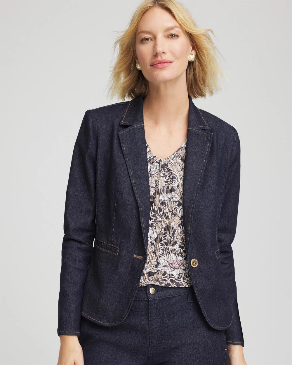 Chico's On Sale - Denim Peplum Blazer
