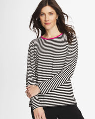 Chico's For Sale - Zenergy® Striped Jacquard Contrast Pullover Top