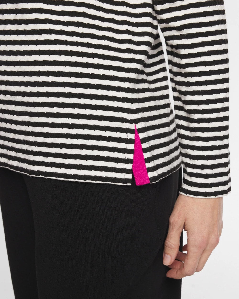 Chico's For Sale - Zenergy® Striped Jacquard Contrast Pullover Top