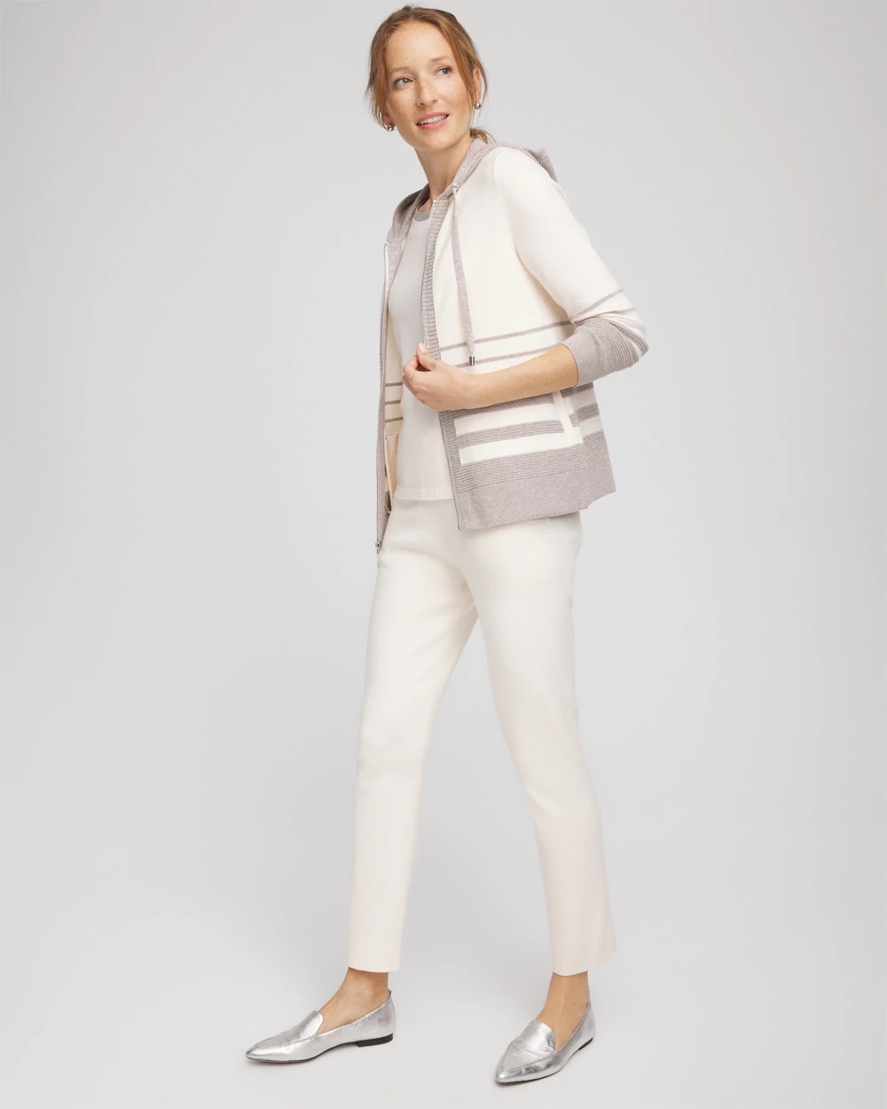 Chico's / Zenergy® Luxe Metallic Striped Sweater