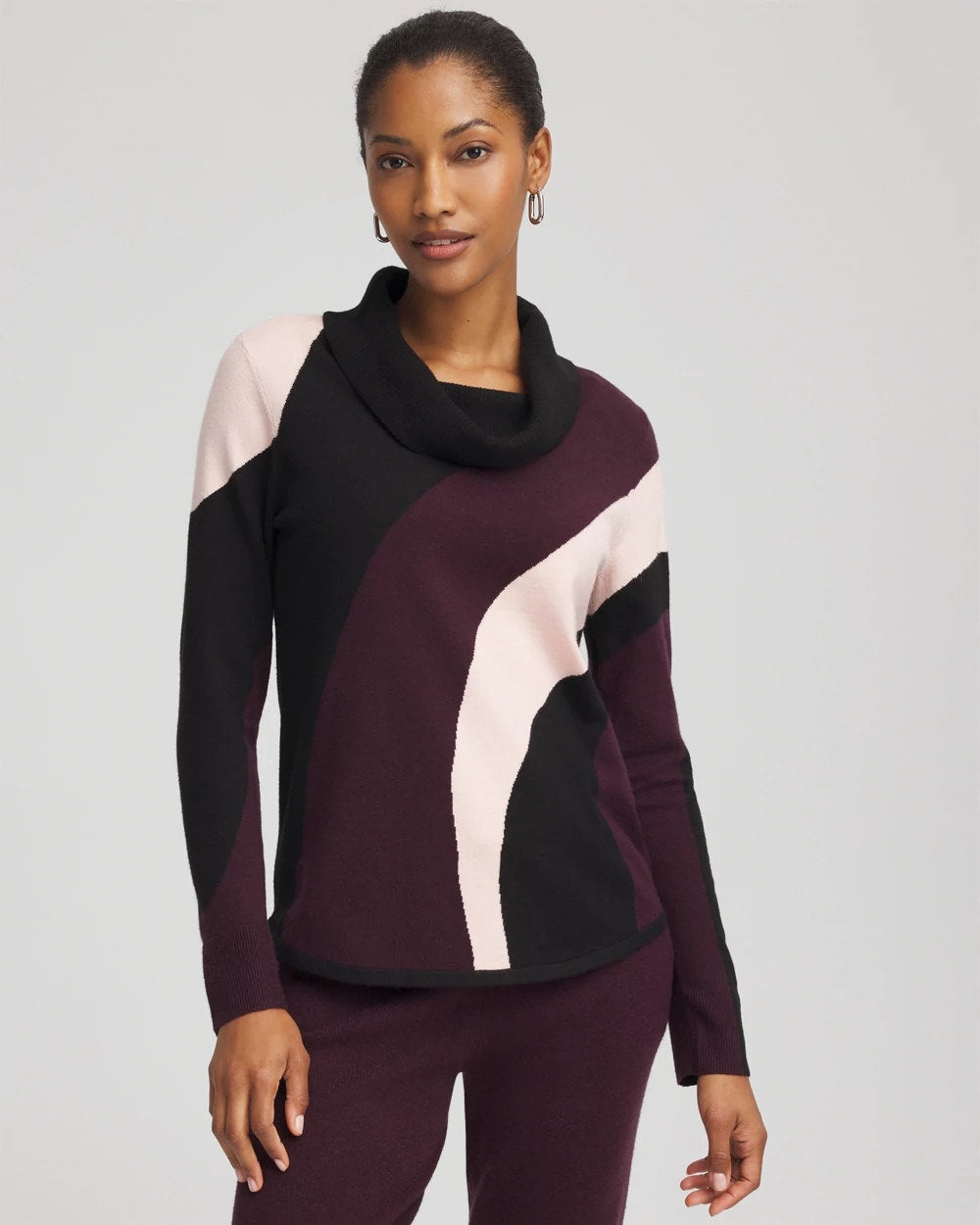 Chico's Sale - Zenergy® Luxe Intarsia Cowlneck Top
