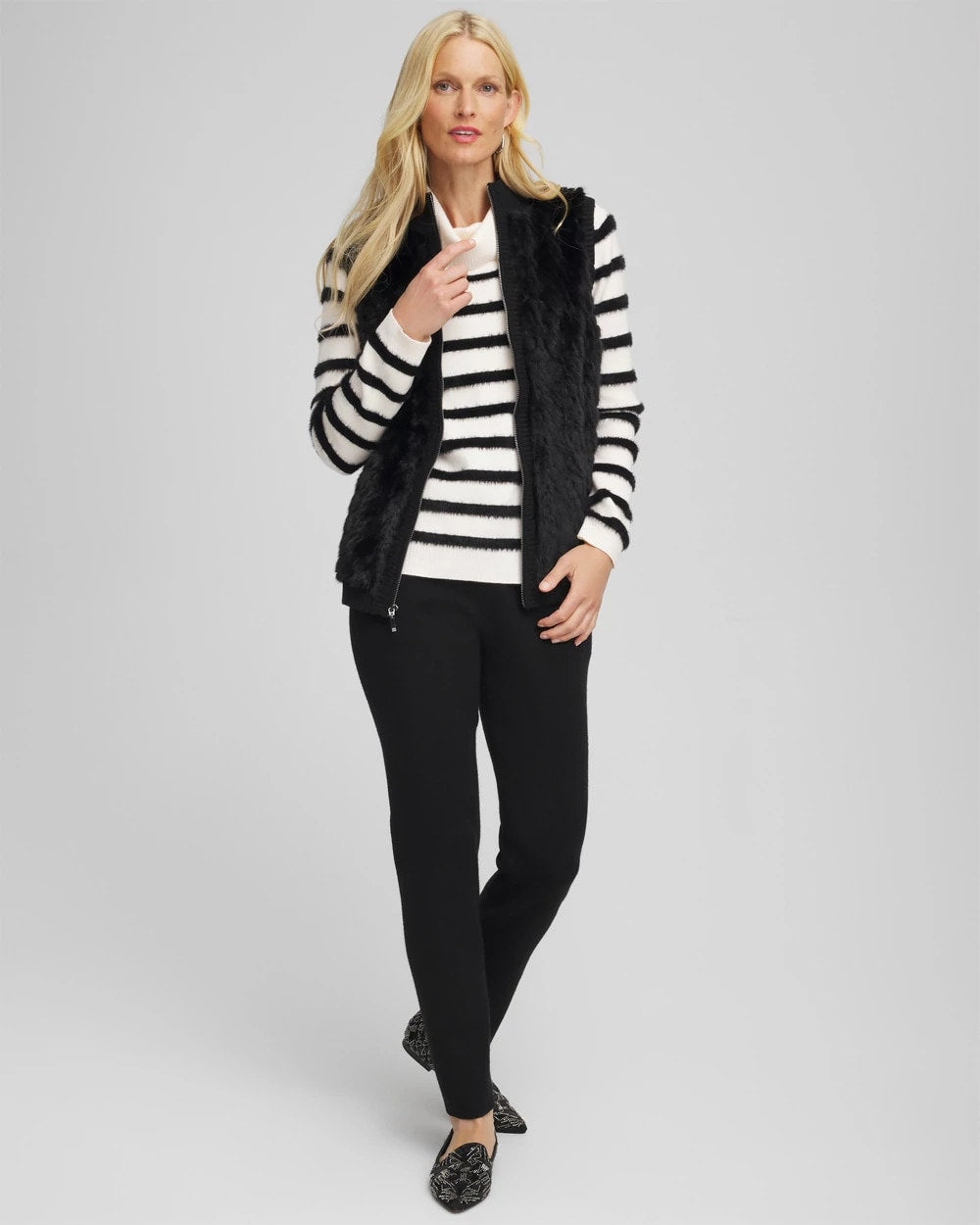 Chico's Outlet - Zenergy® Luxe Eyelash Striped Sweater