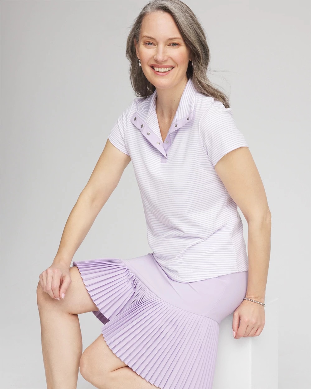 Chico's Online - Zenergy® Striped UPF Short-Sleeve Top