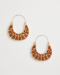 Chico's / Leather Half-Moon Hoop Earrings