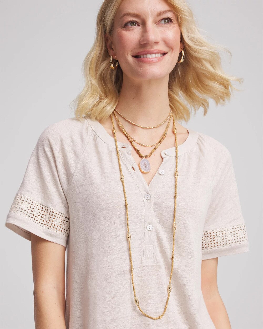 Chico's Discount - Convertible Agate Pendant Necklace