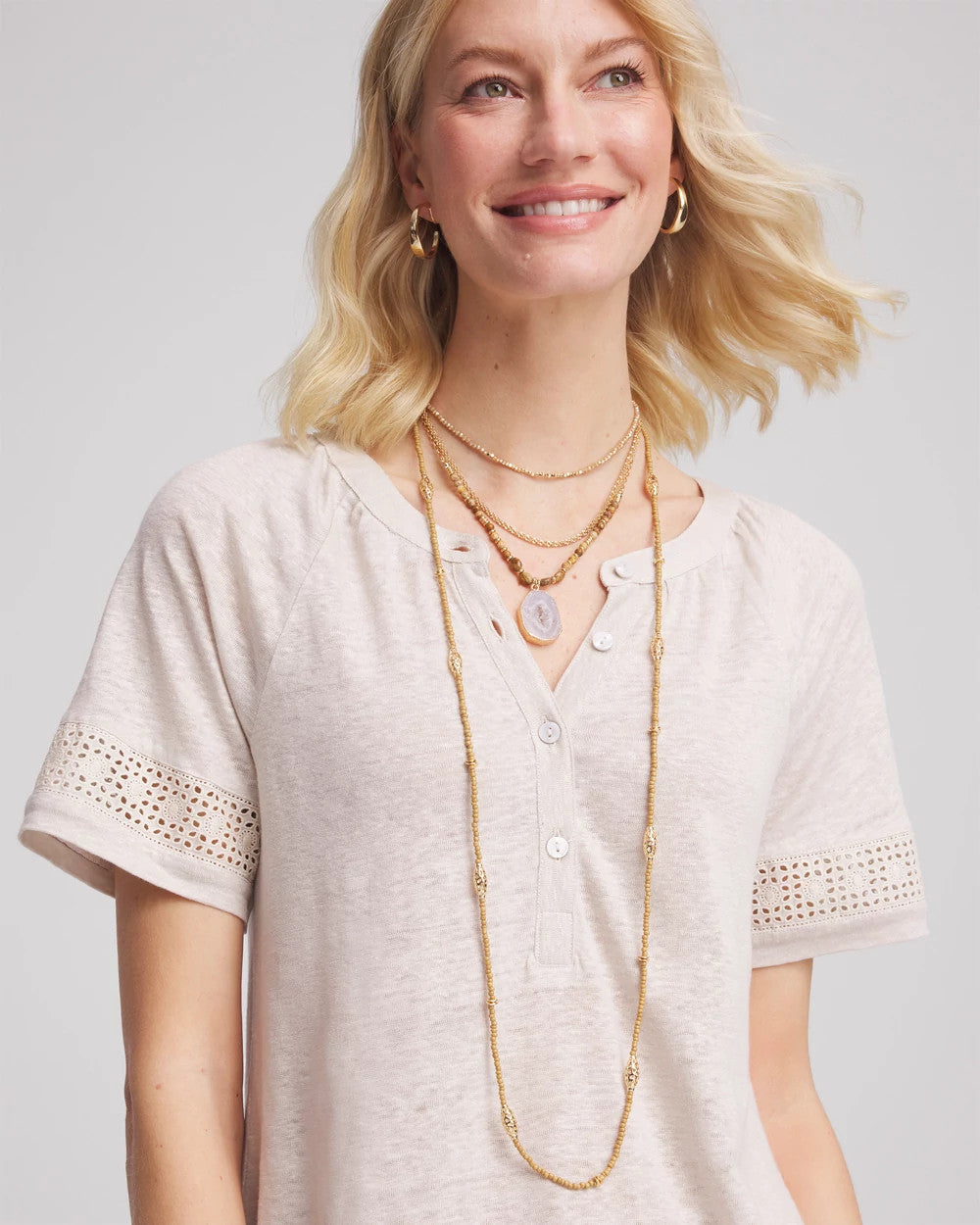 Chico's On Sale - Long Goldtone Seed Bead Necklace