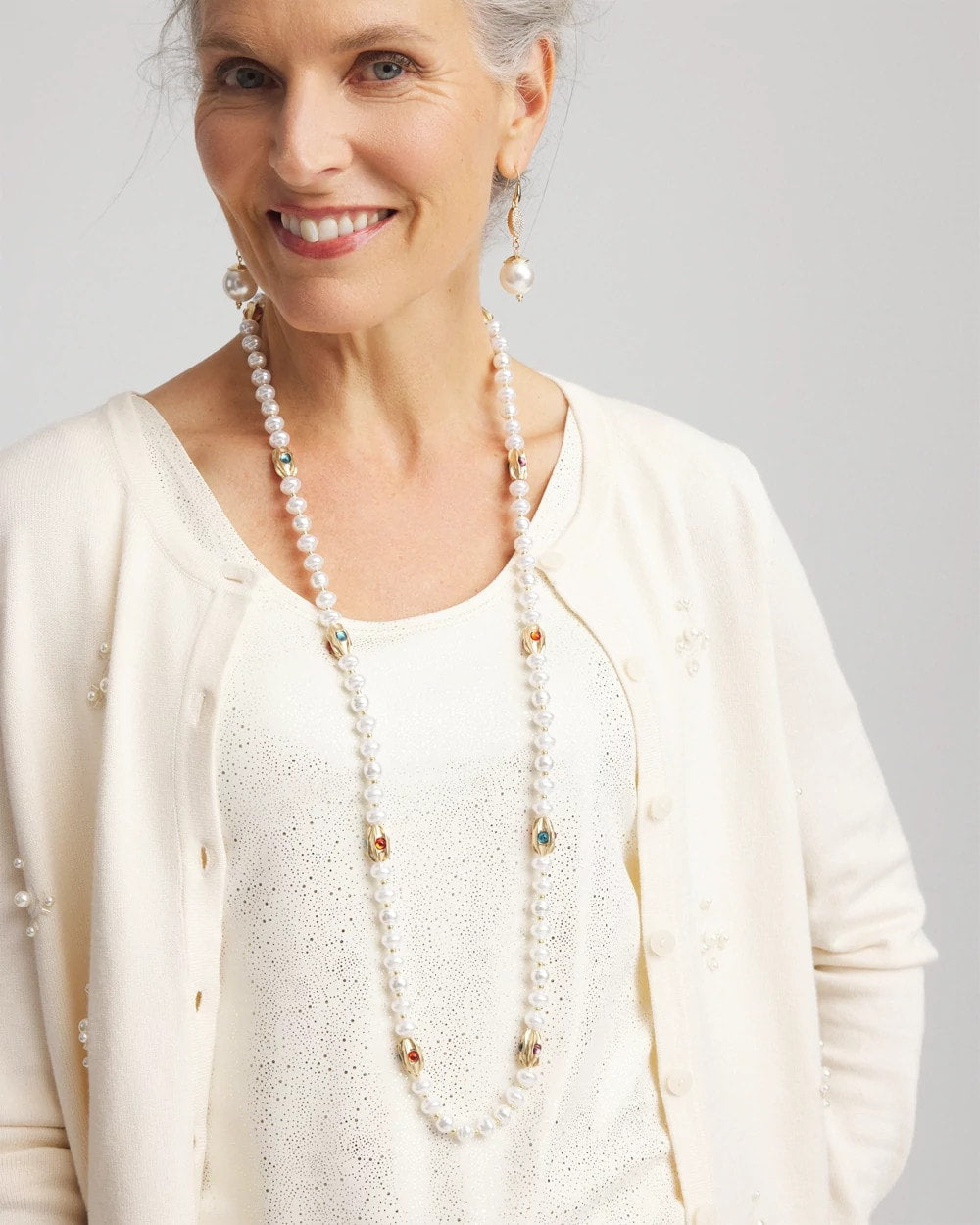 Chico's US - Goldtone Faux Pearl Single-Strand Necklace