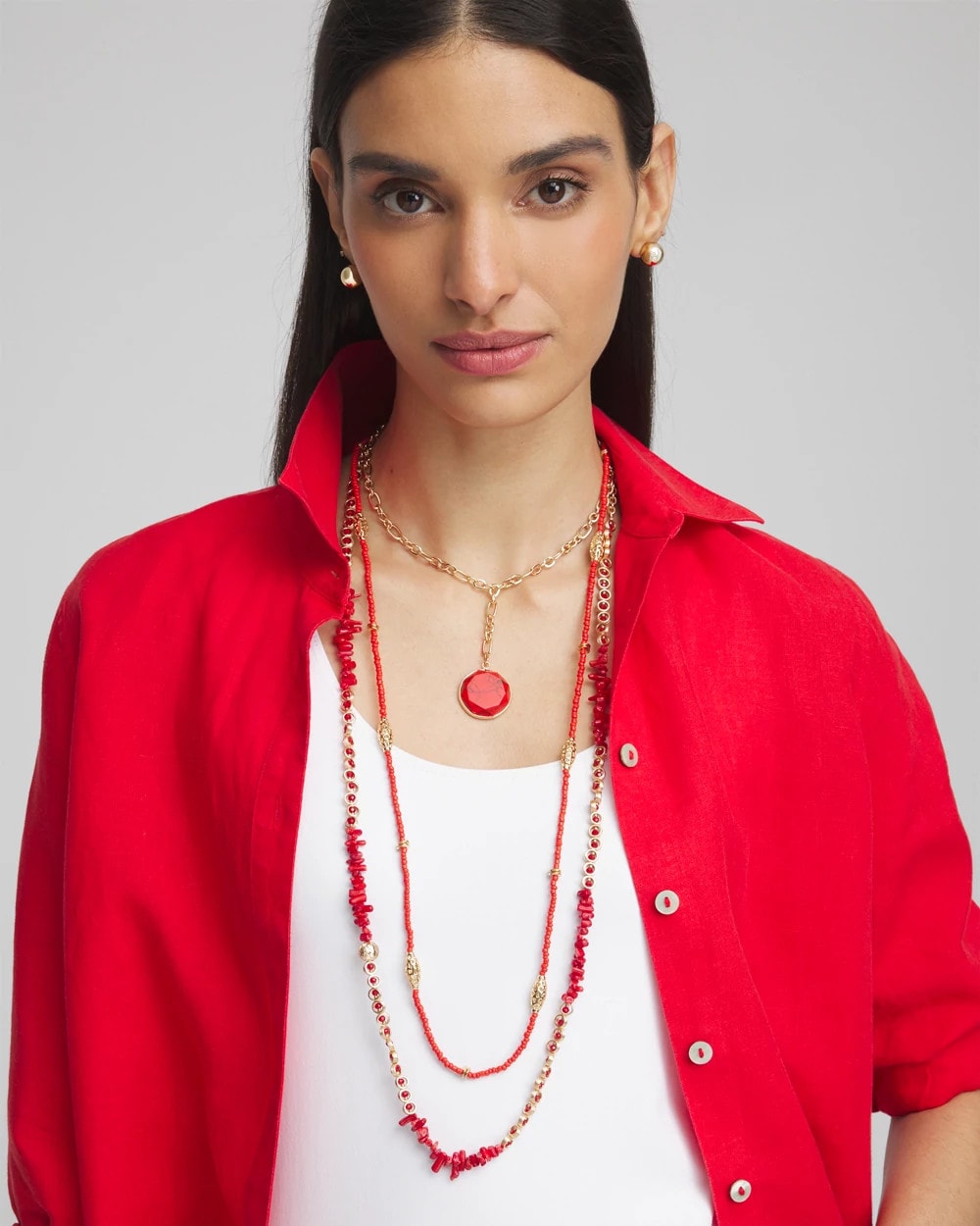 Chico's Discount - Convertible Beaded Pendant Necklace