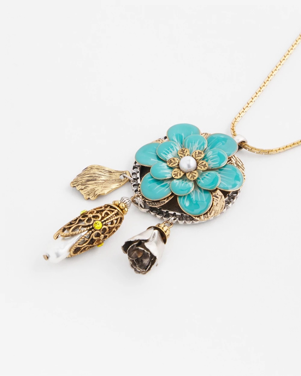 Chico's Outlet - Adjustable Flower Charm Pendant Necklace