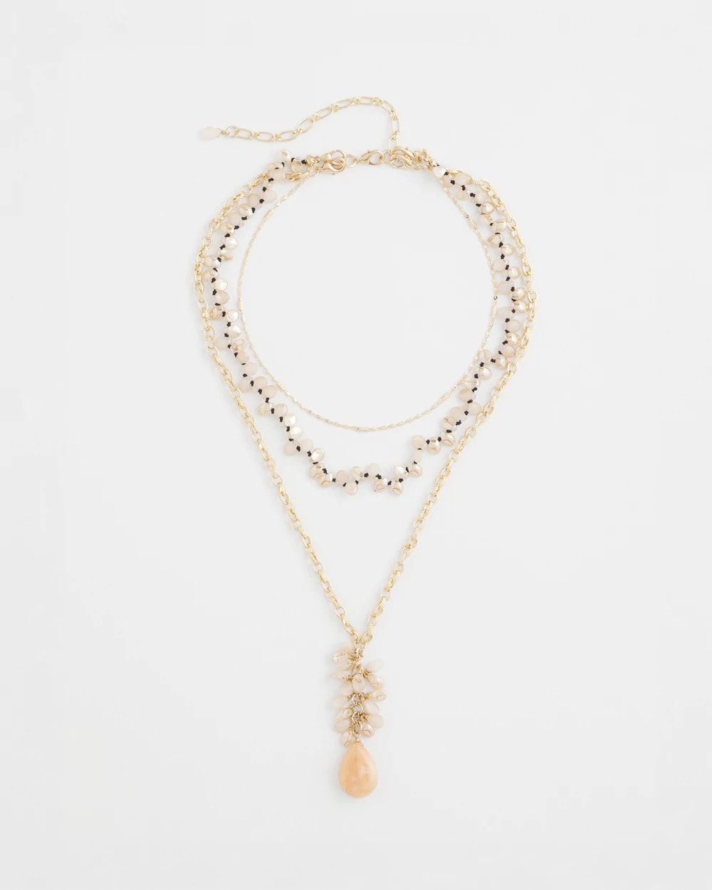 Chico's For Sale - Convertible Rose Quartz Pendant Necklace