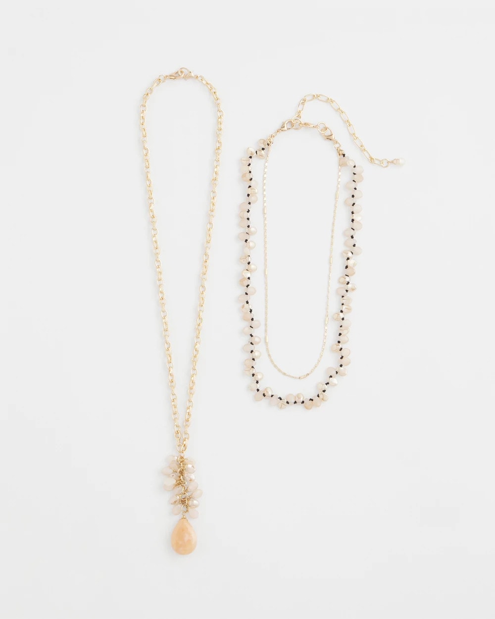 Chico's For Sale - Convertible Rose Quartz Pendant Necklace