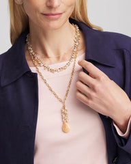 Chico's For Sale - Convertible Rose Quartz Pendant Necklace